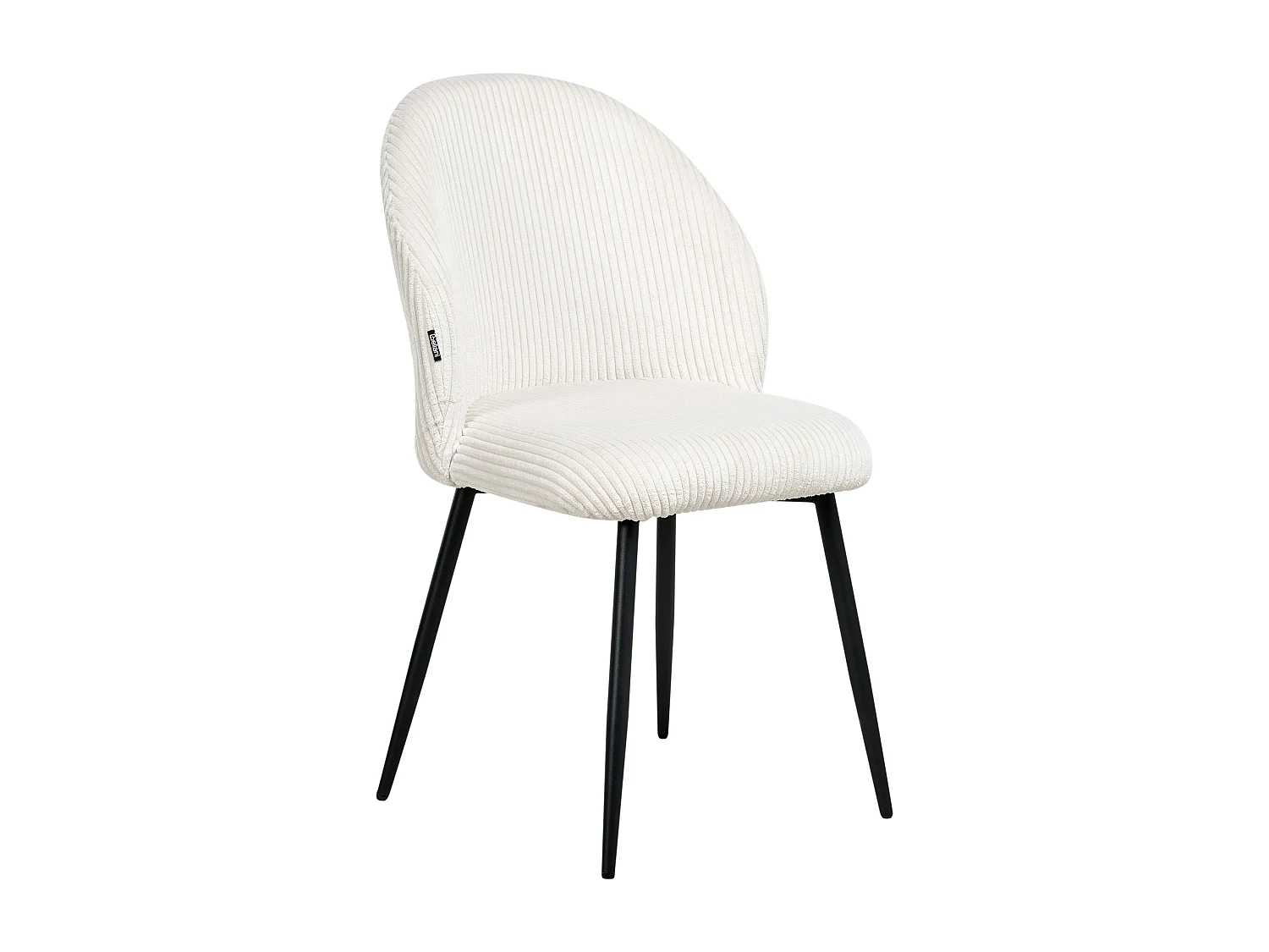 Lot de 2 chaises de salle à manger ELOY Velours côtelé Blanc cassé