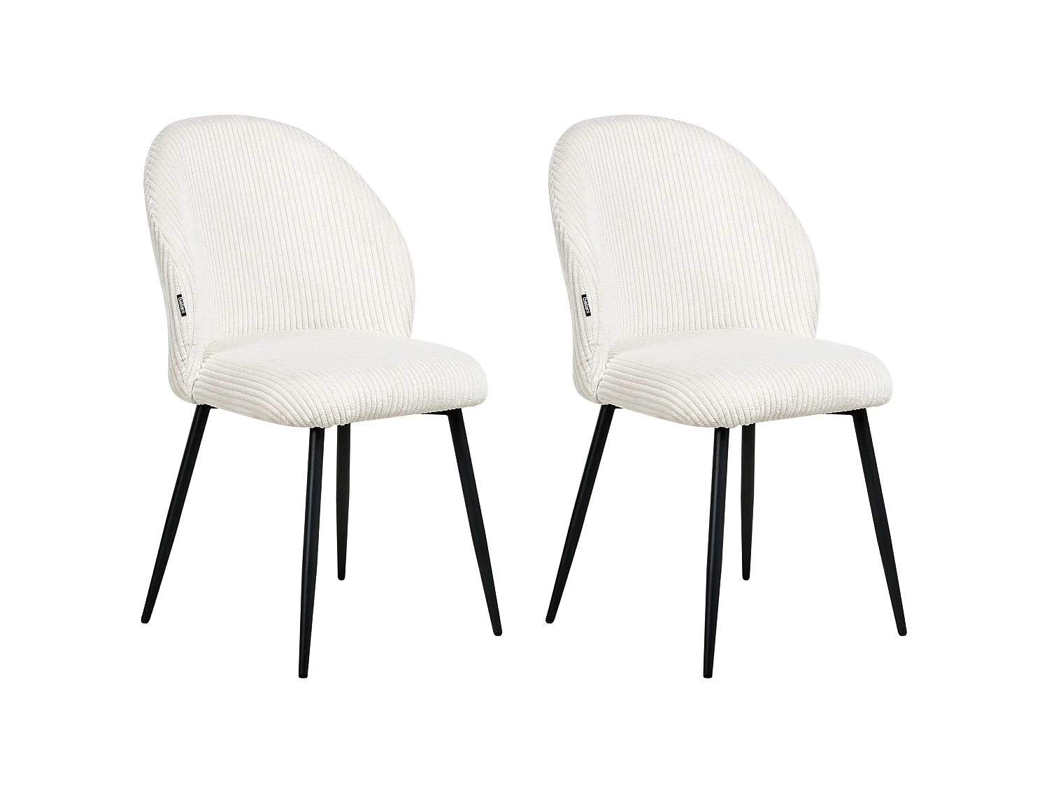 Set of 2 Dining Chairs ELOY Corduroy Off-White