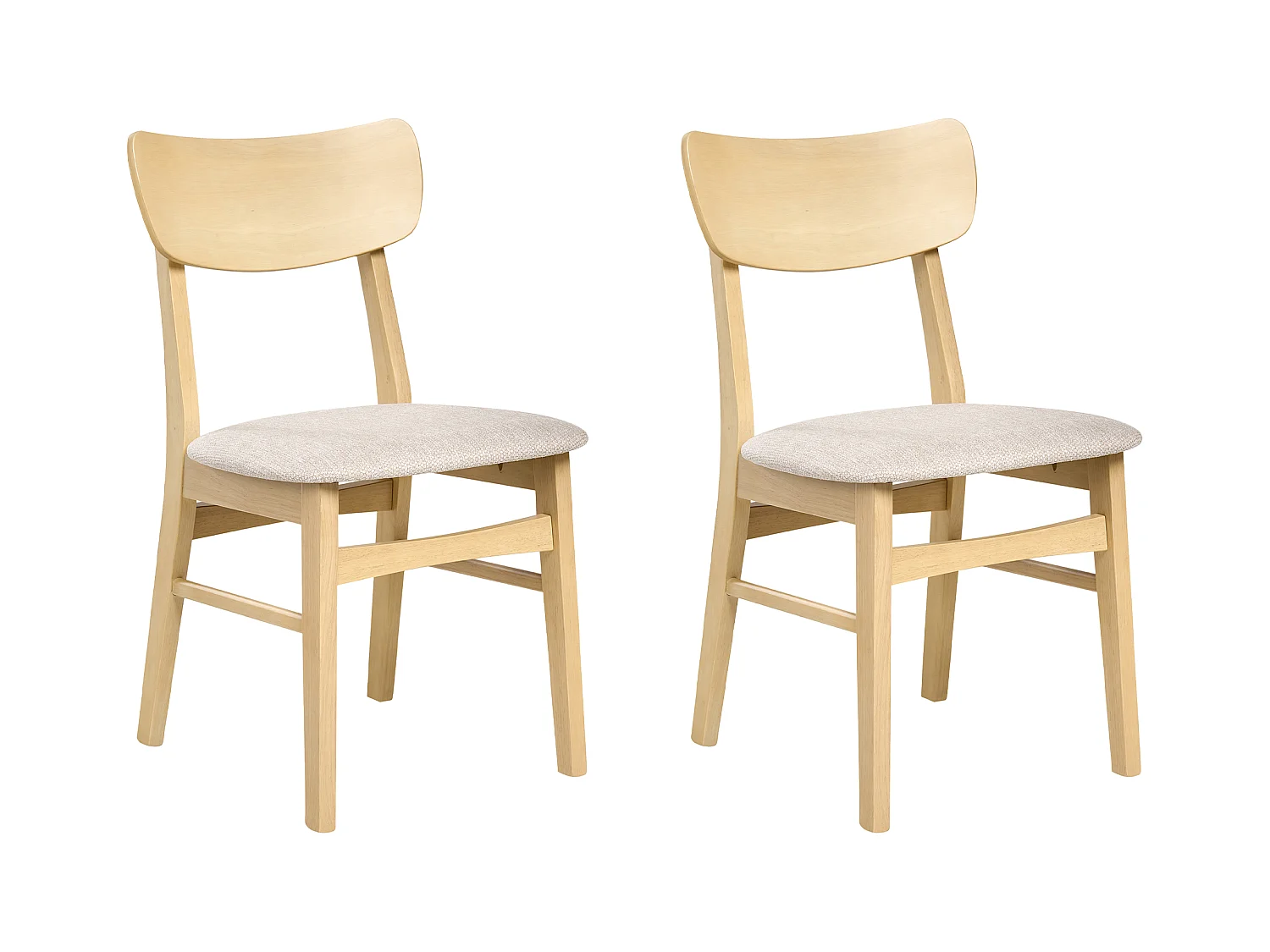 Lot de 2 chaises de salle à manger ANOKA Bois Marron clair/beige