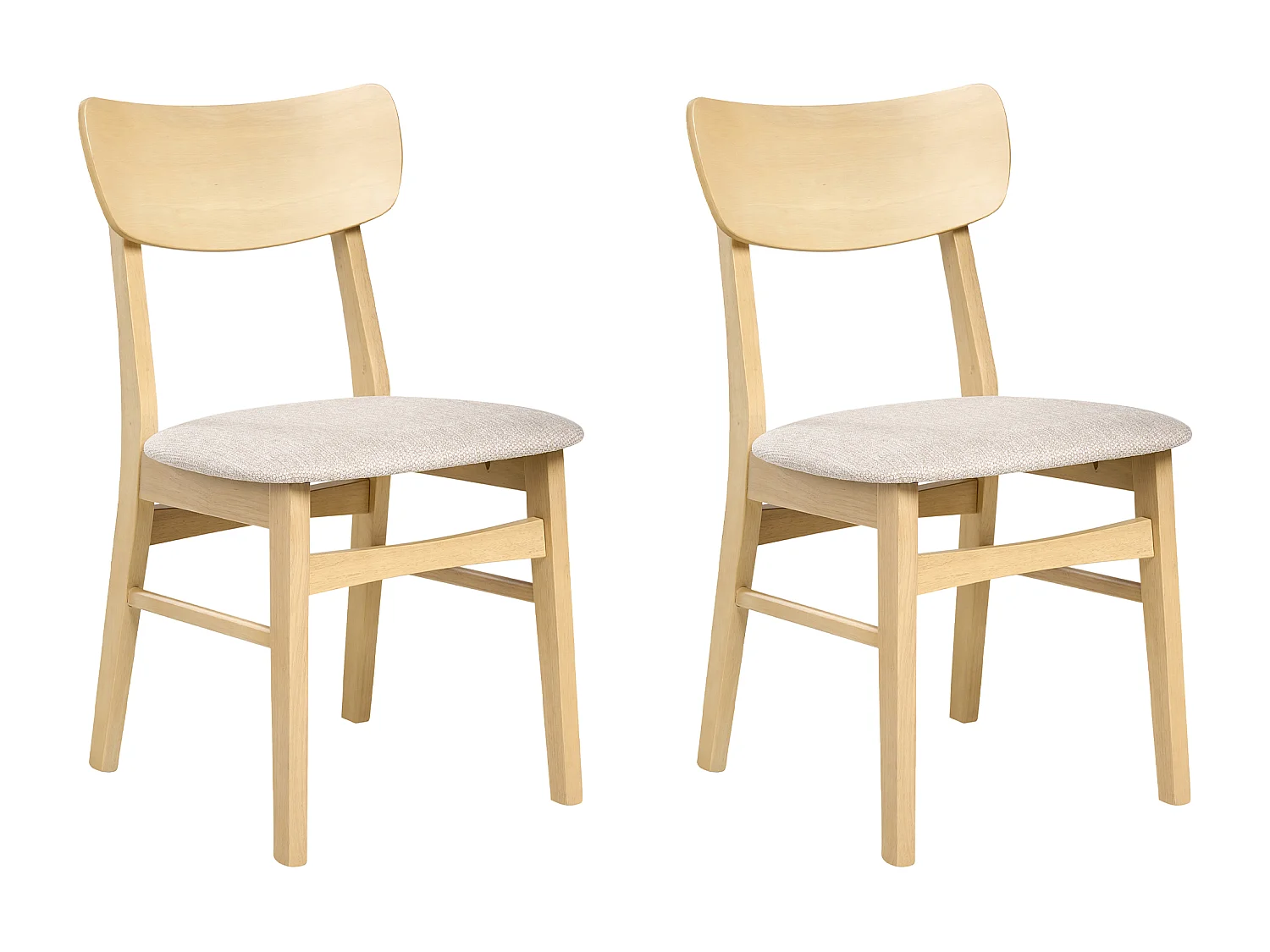 Lot de 2 chaises de salle à manger ANOKA Bois Marron clair/beige