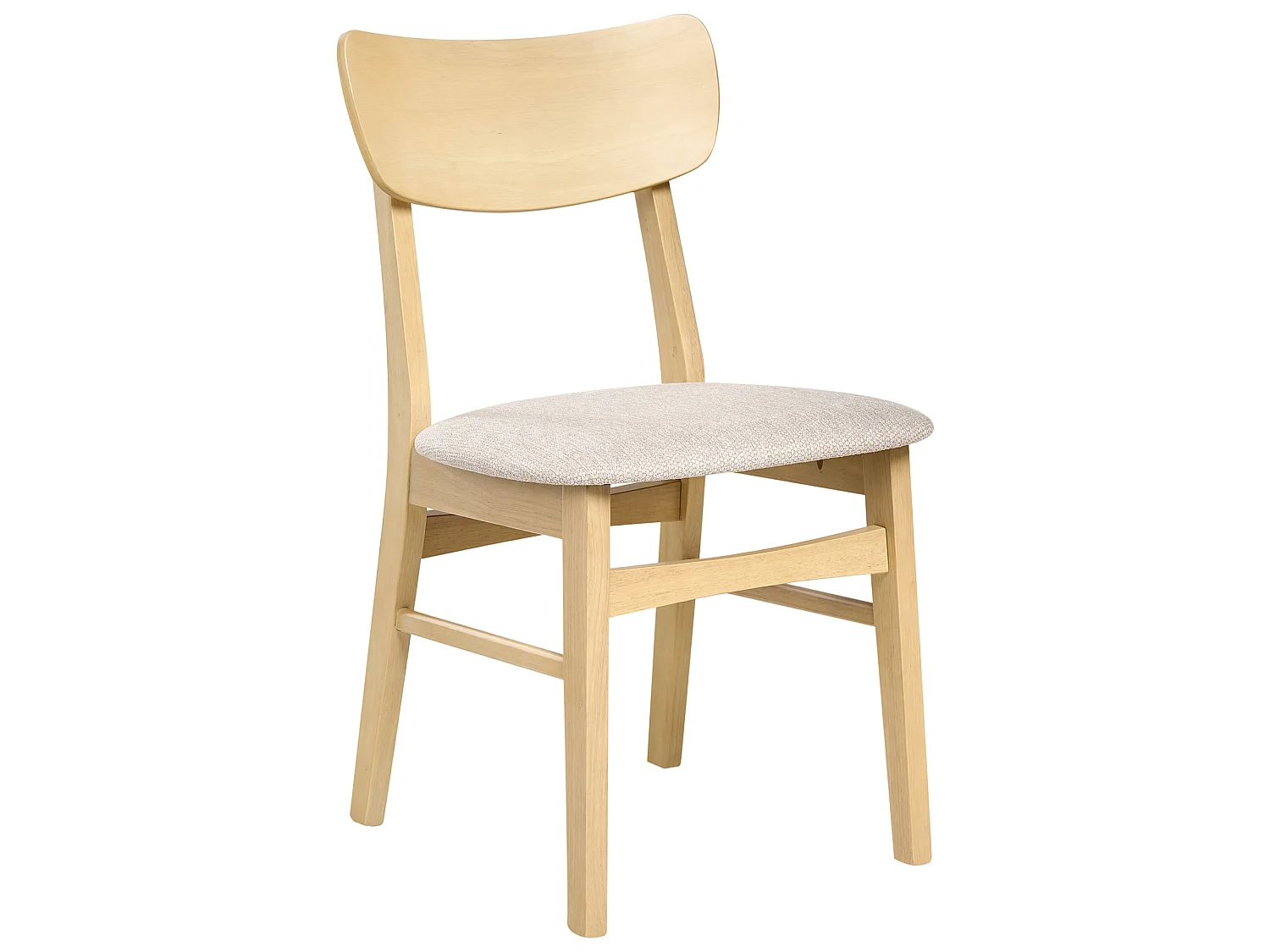Set of 2 Dining Chairs ANOKA Wood Light Brown/ Beige