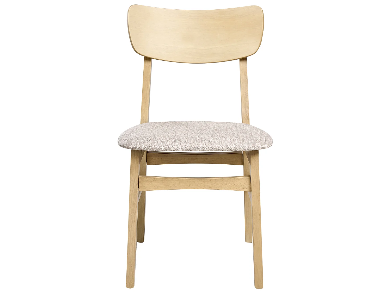 Set of 2 Dining Chairs ANOKA Wood Light Brown/ Beige