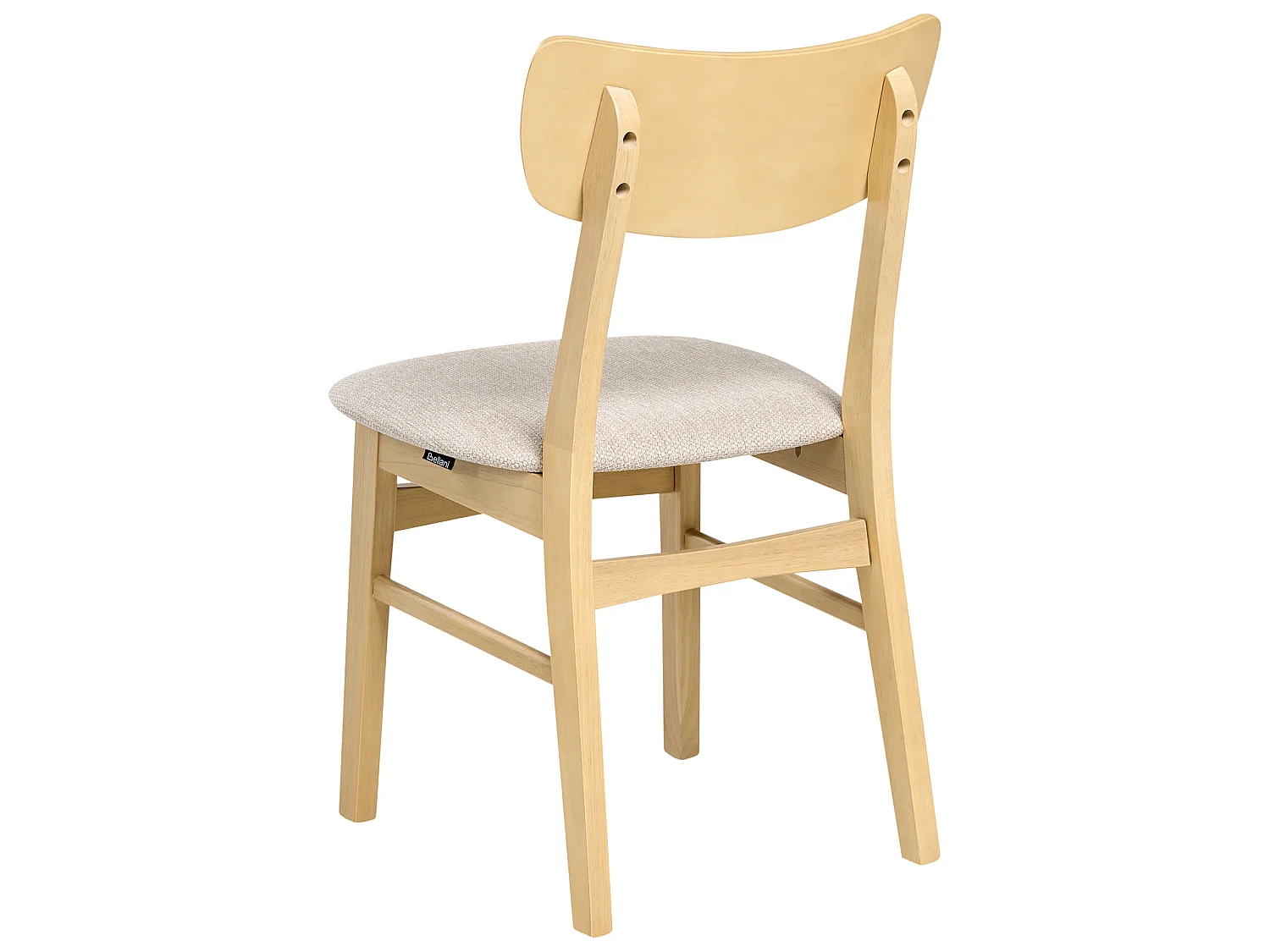 Set of 2 Dining Chairs ANOKA Wood Light Brown/ Beige