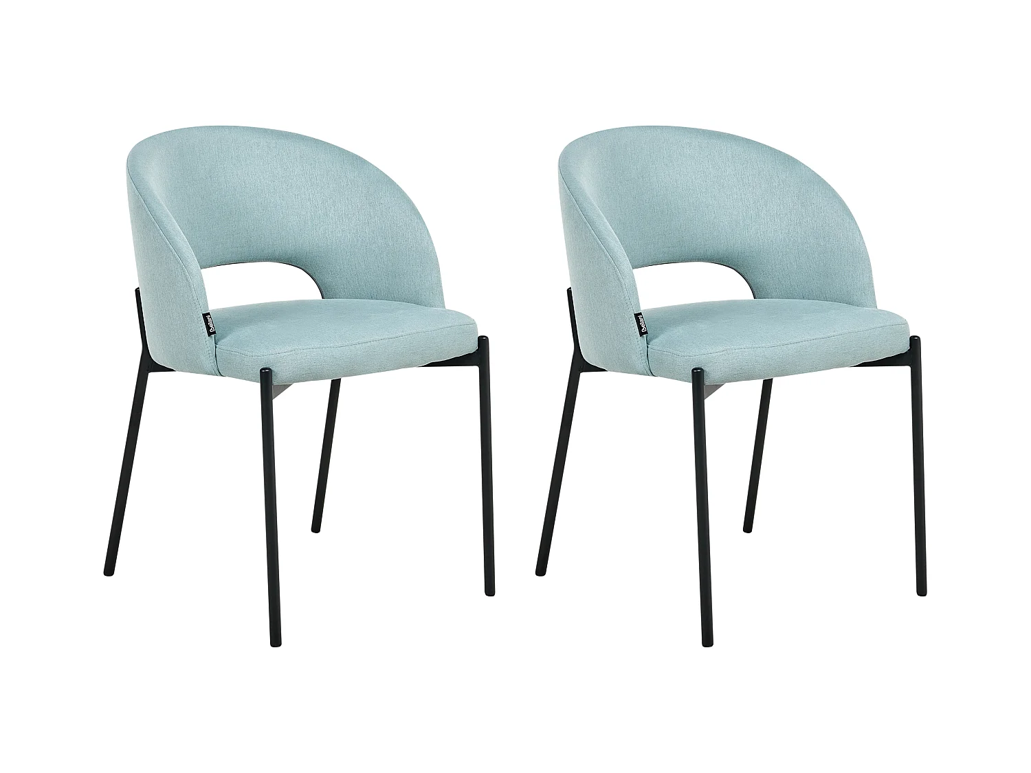 Lot de 2 chaises de salle à manger PENNY Tissu Bleu clair