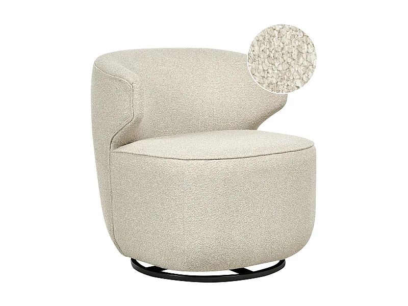 Fauteuil pivotant MOLLEBY Bouclé Beige clair