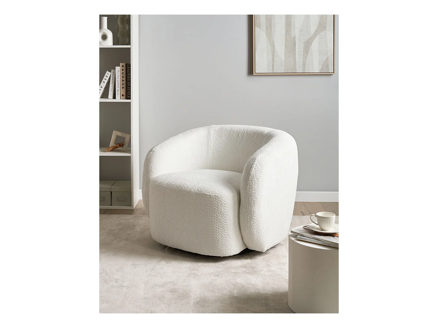 Fauteuil pivotant TORE Tissu Beige clair