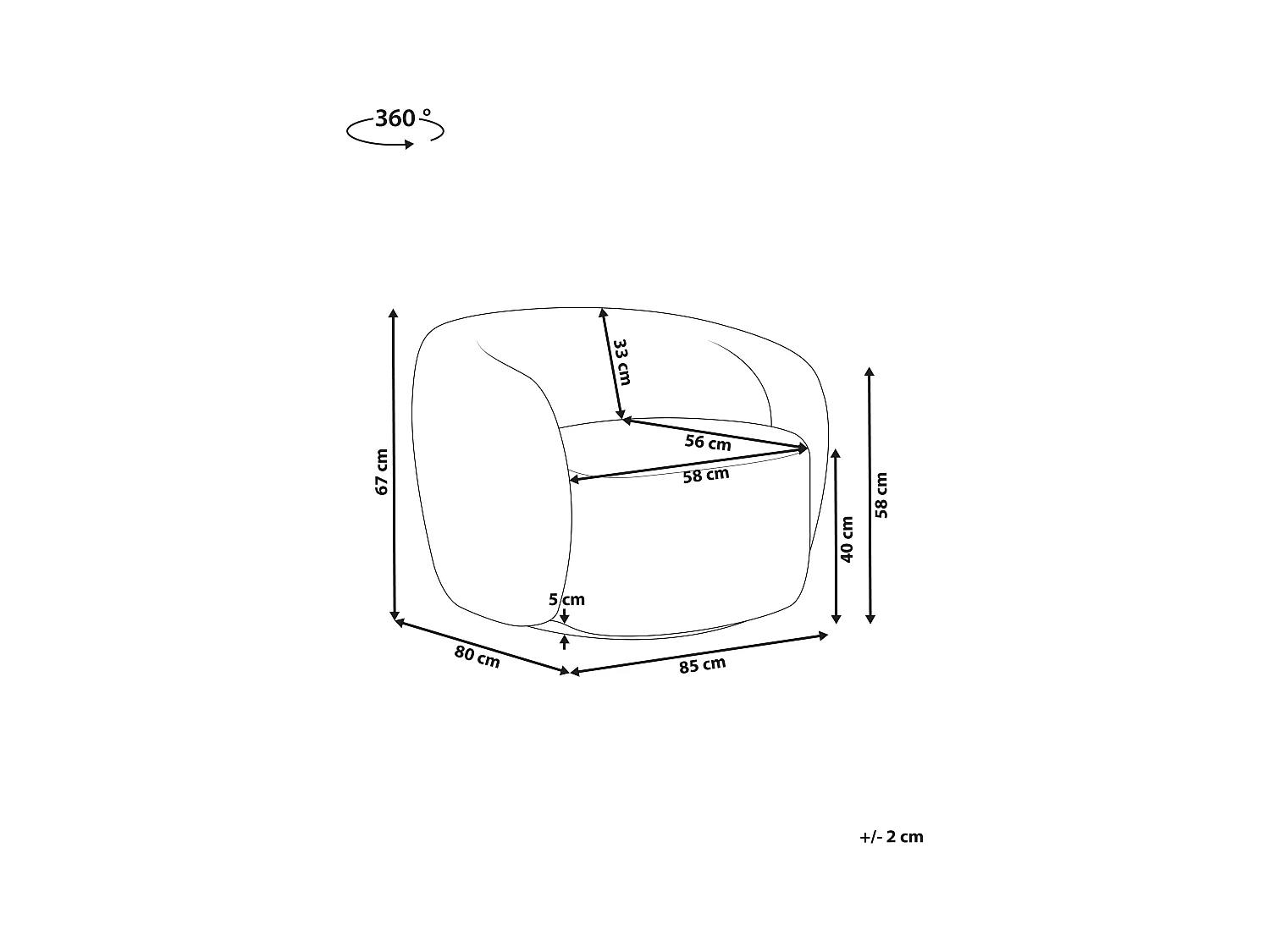 Fauteuil pivotant TORE Tissu Beige clair