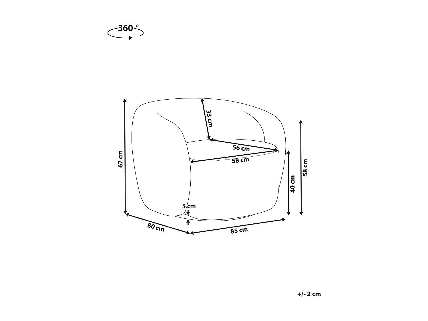 Fauteuil pivotant TORE Tissu Blanc cassé