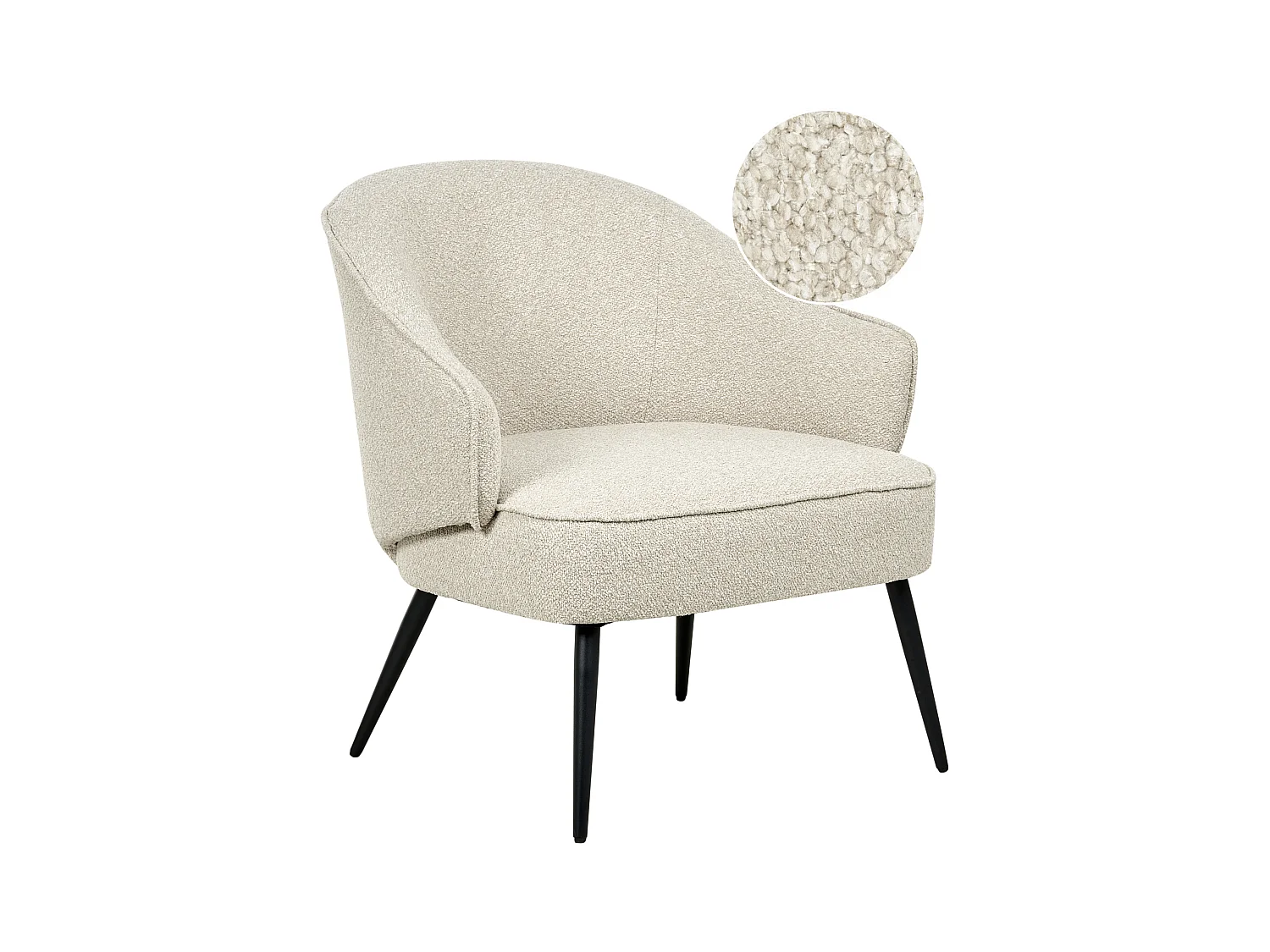 Fauteuil KAYLA Bouclé Beige clair