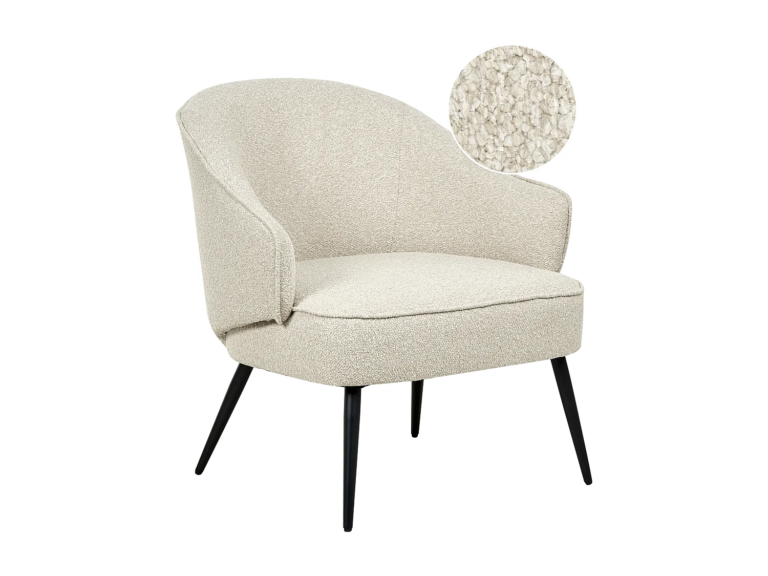 Fauteuil en bouclé beige clair KAYLA