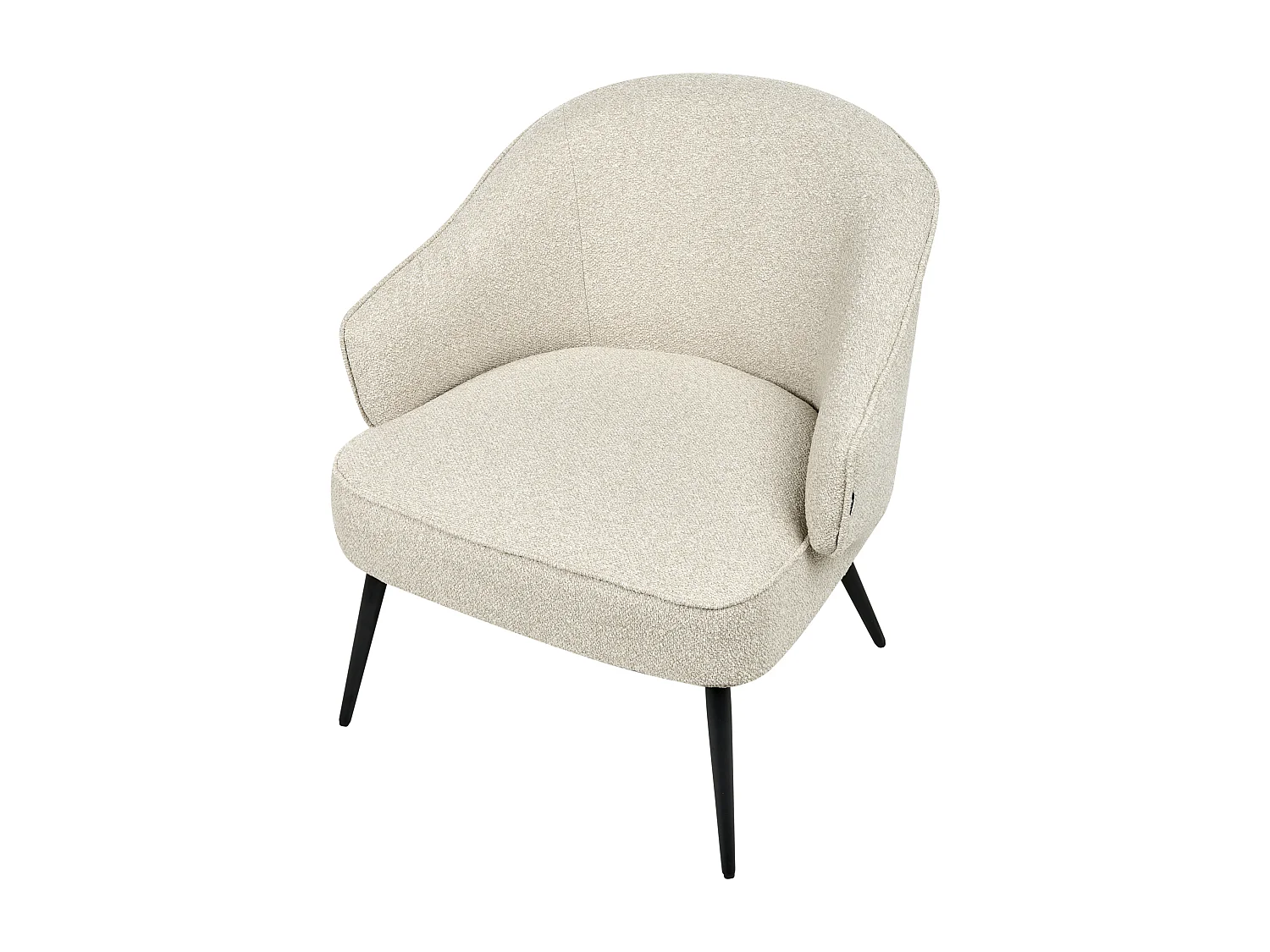 Fauteuil en bouclé beige clair KAYLA