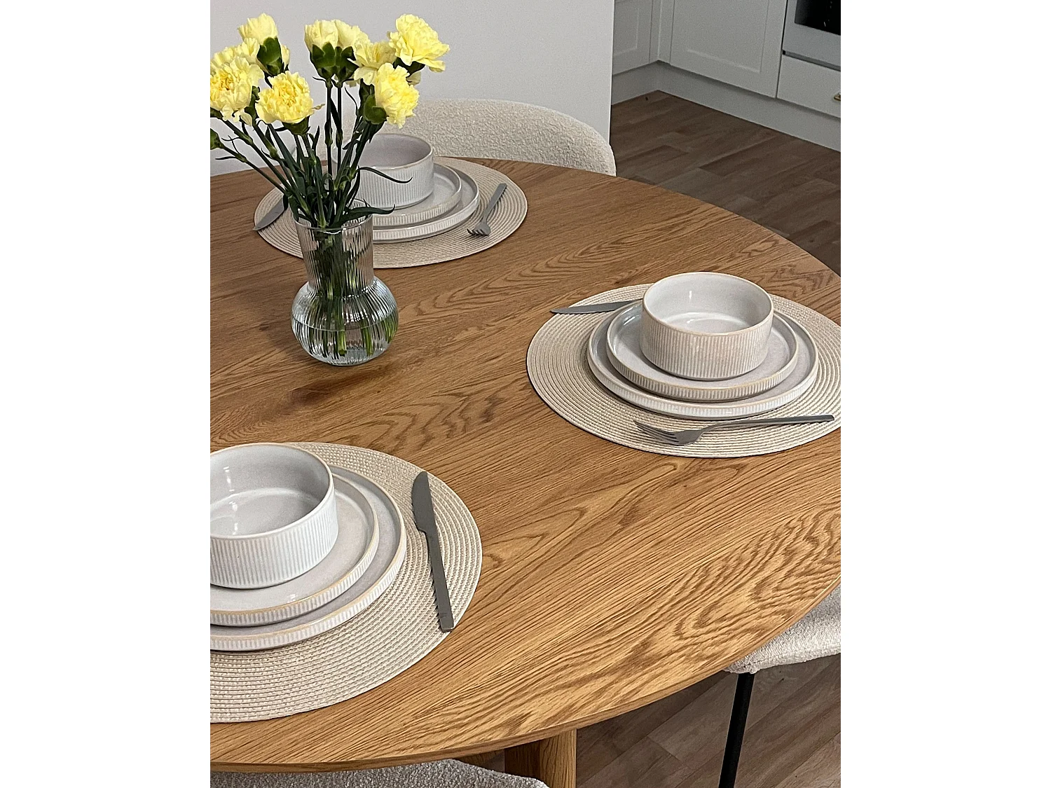 Set de 24 couverts de table SPIKENARD Grès Blanc cassé