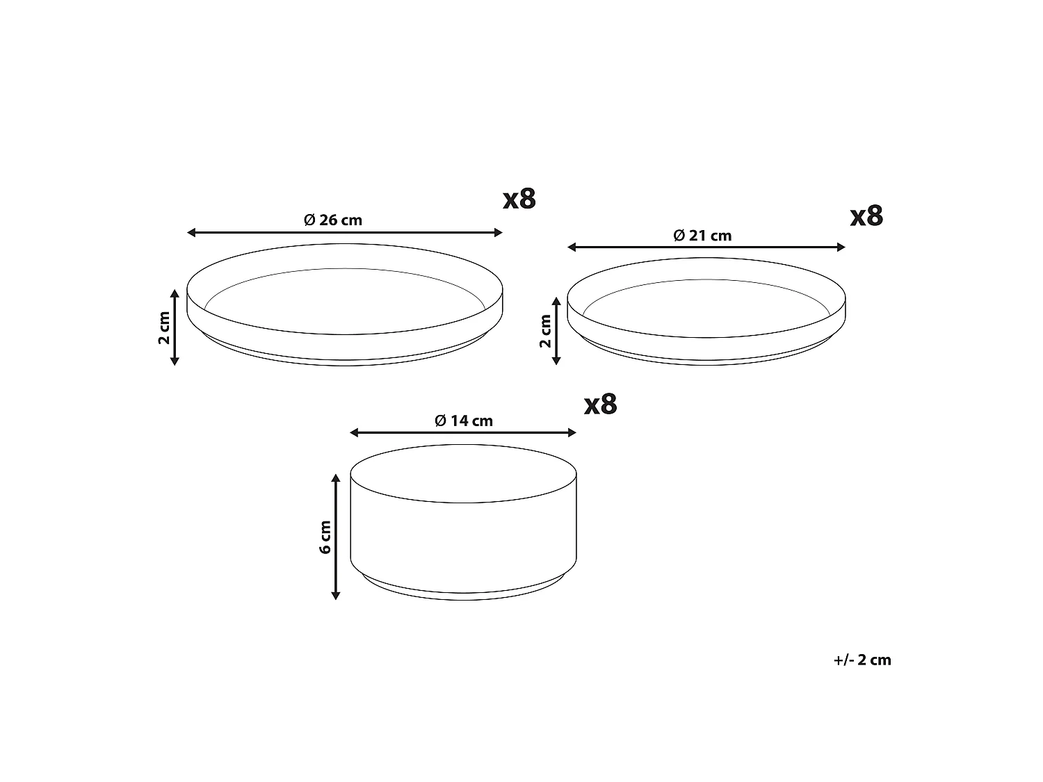 Set de 24 couverts de table SPIKENARD Grès Blanc cassé