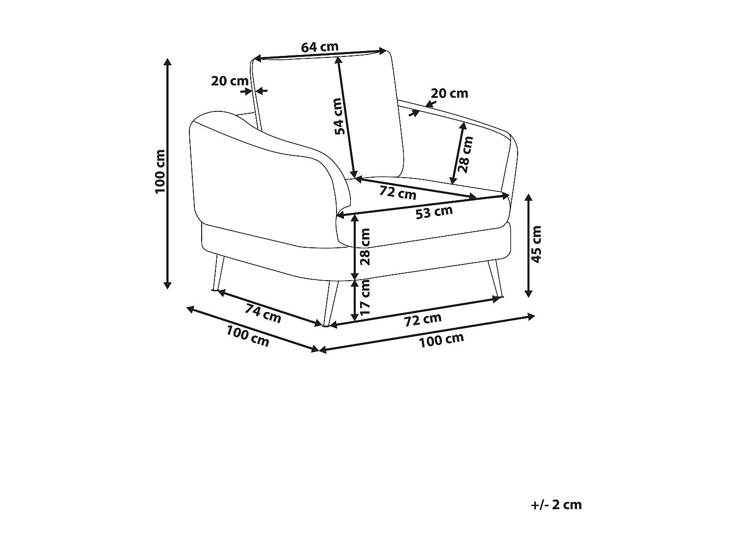 Fauteuil KJAER Tissu Blanc cassé
