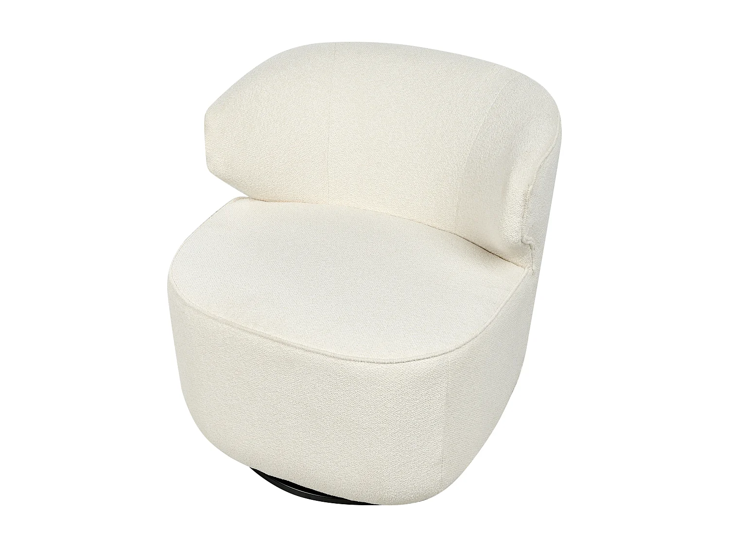 Fauteuil pivotant MOLLEBY Bouclé Blanc cassé