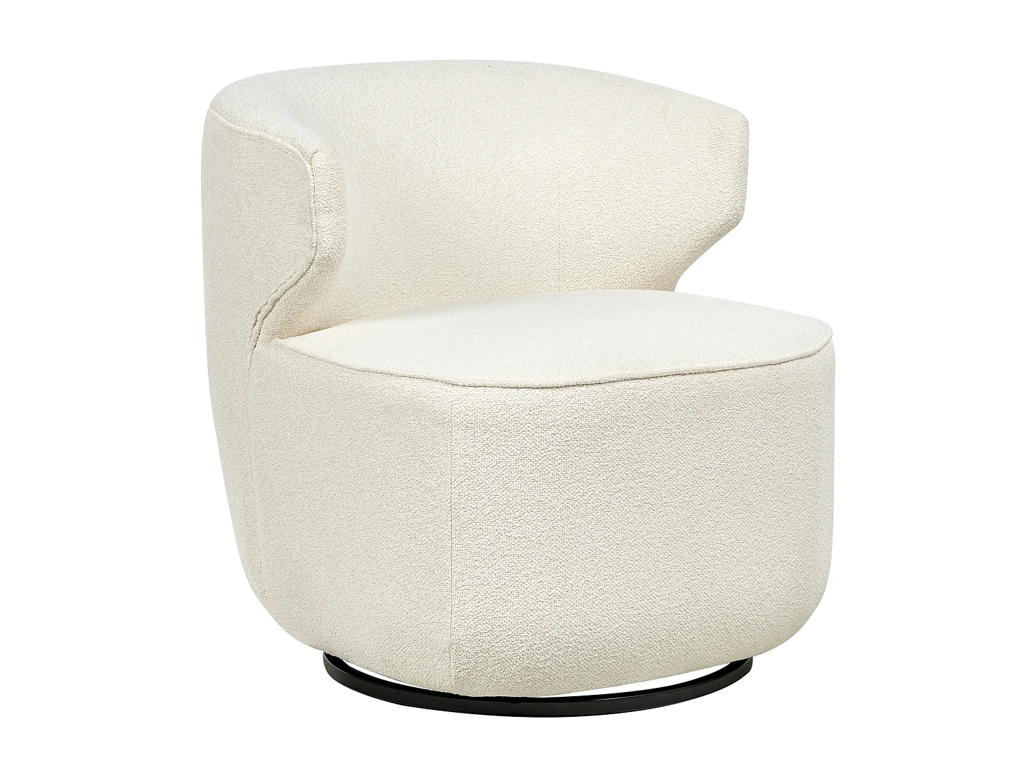 Fauteuil pivotant MOLLEBY Bouclé Blanc cassé