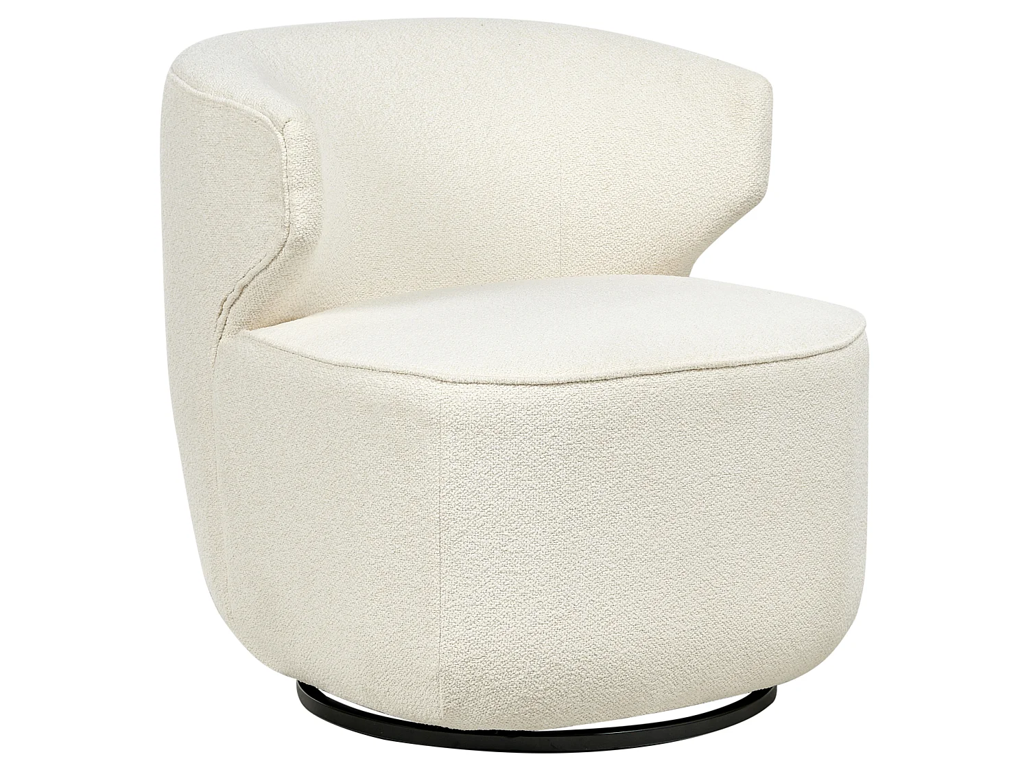 Fauteuil pivotant MOLLEBY Bouclé Blanc cassé