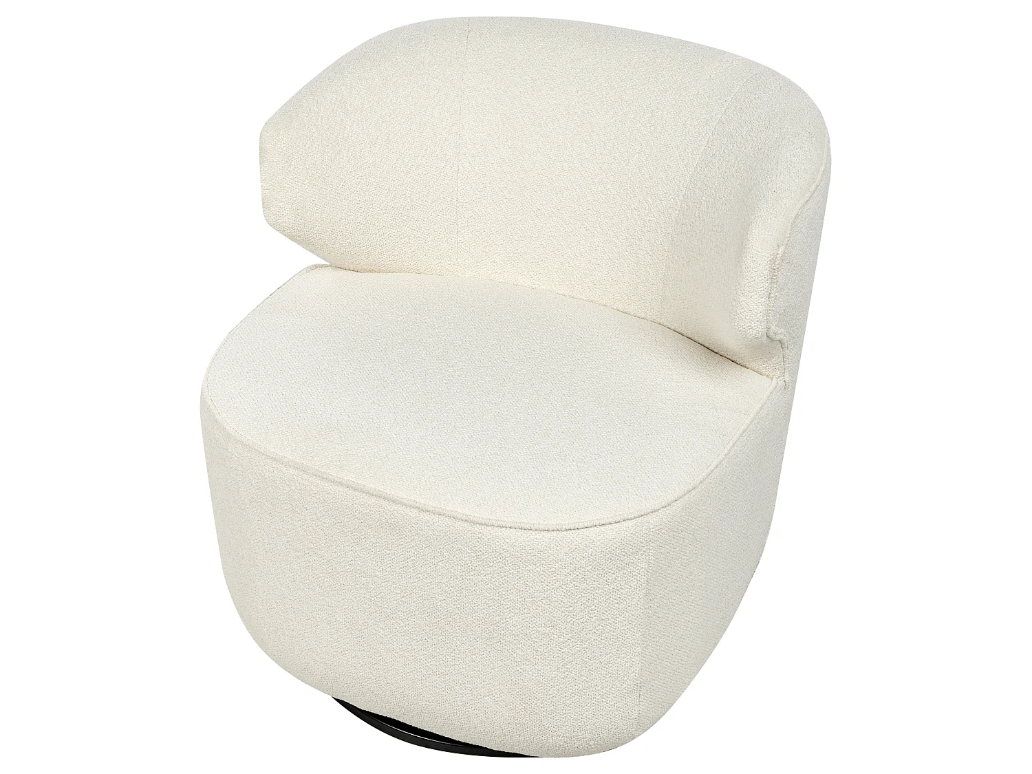Fauteuil pivotant MOLLEBY Bouclé Blanc cassé