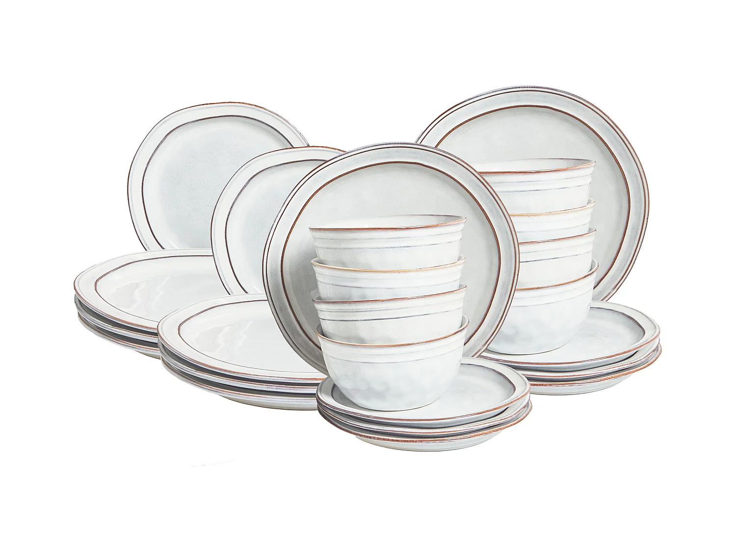 Set de 24 couverts de table CHIVES Grès Gris clair