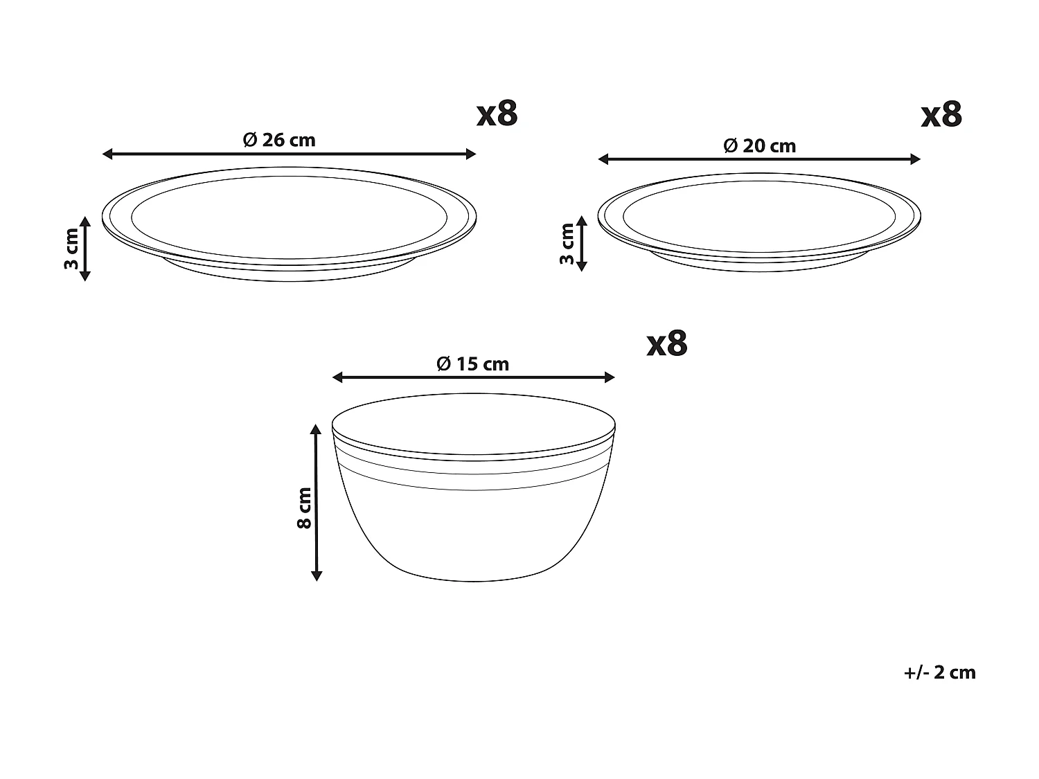 Set de 24 couverts de table CHIVES Grès Gris clair