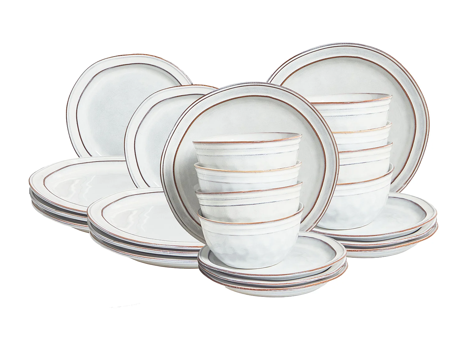 Set de 24 couverts de table CHIVES Grès Gris clair