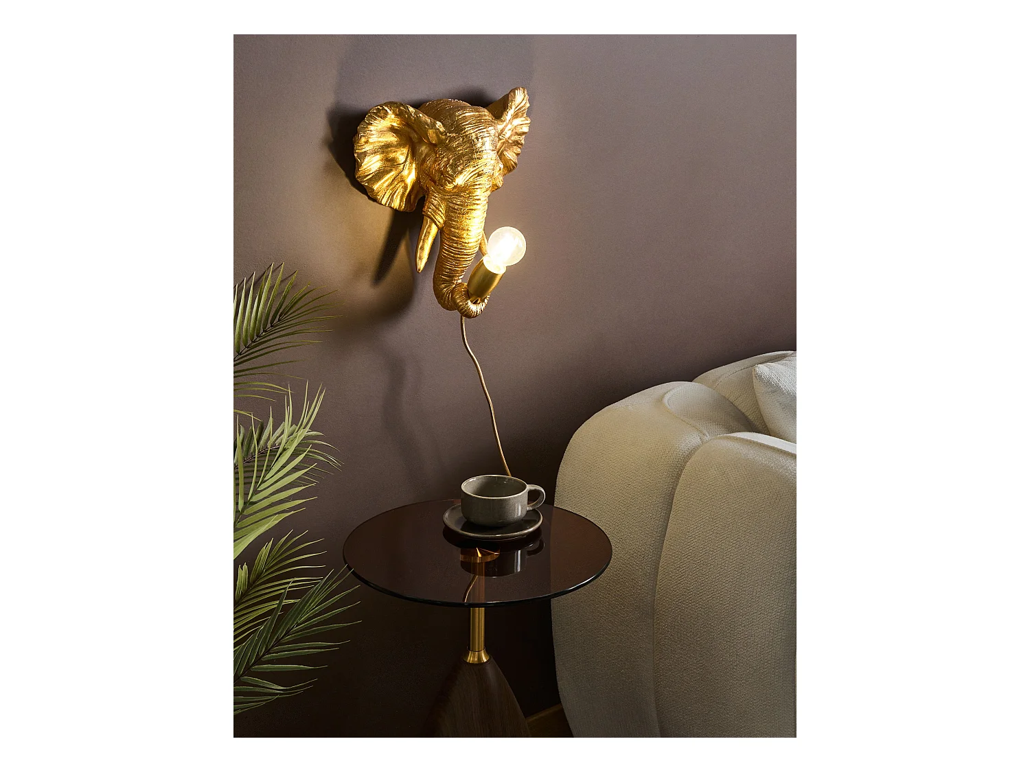 Lampe murale Éléphant ELEPHANTI Doré
