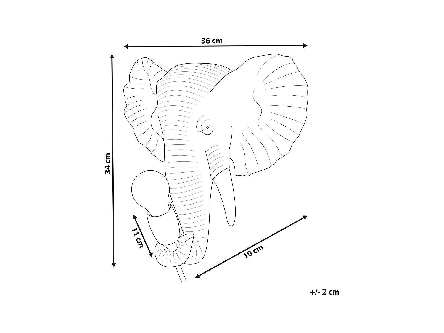 Lampe murale Éléphant ELEPHANTI Doré