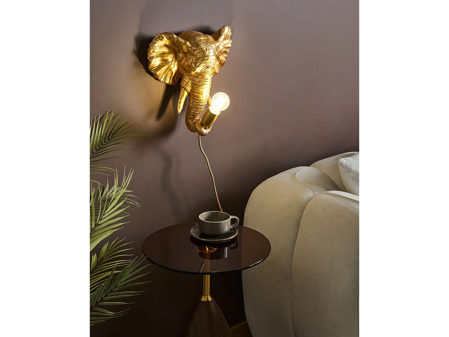 Lampe murale Éléphant ELEPHANTI Doré