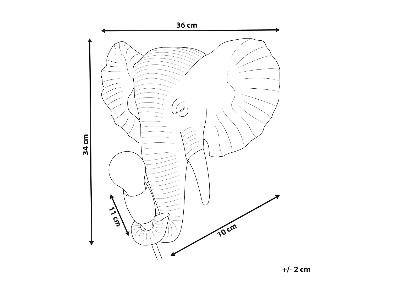 Lampe murale Éléphant ELEPHANTI Doré