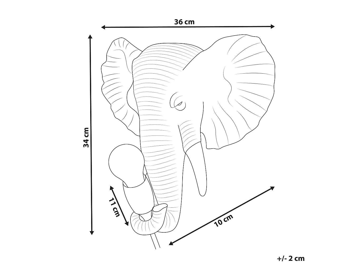 Elephant Wall Lamp ELEPHANTI Gold