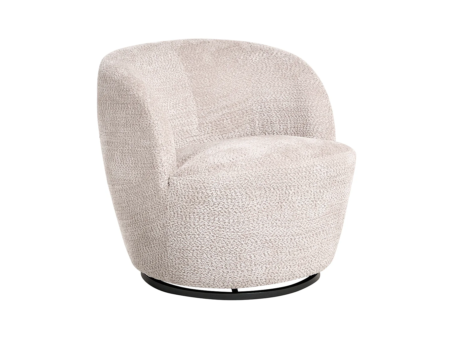 Fauteuil pivotant KUOLPA Tissu chenille Beige
