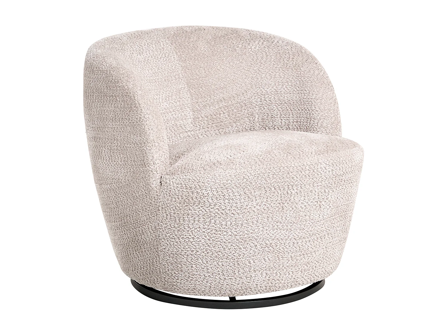 Fauteuil pivotant KUOLPA Tissu chenille Beige
