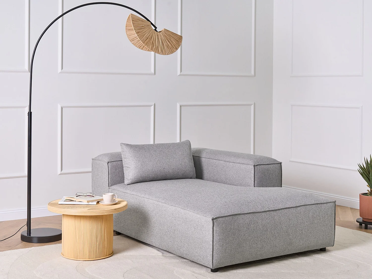 Chaise longue côté gauche BRANDE Gris