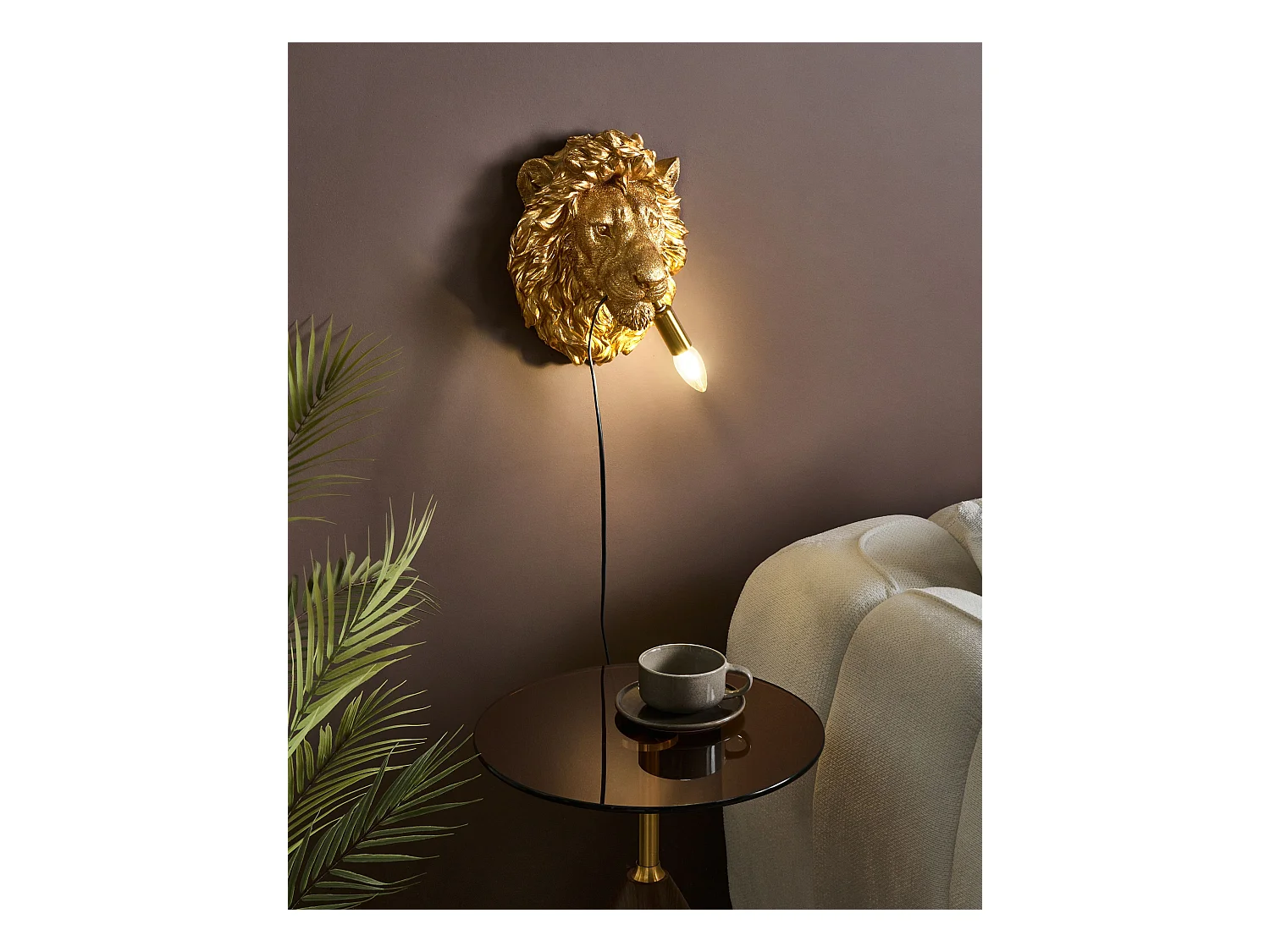 Lampe murale Lion SIMBA Doré