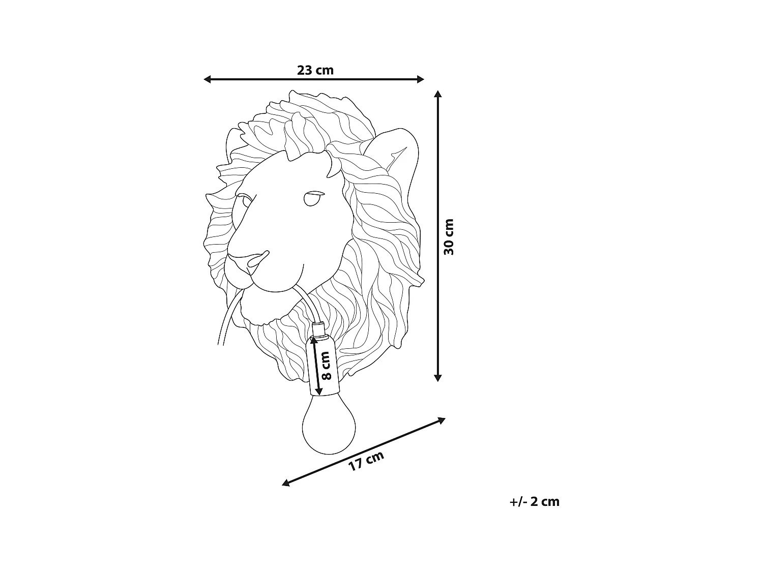 Lampe murale Lion SIMBA Doré