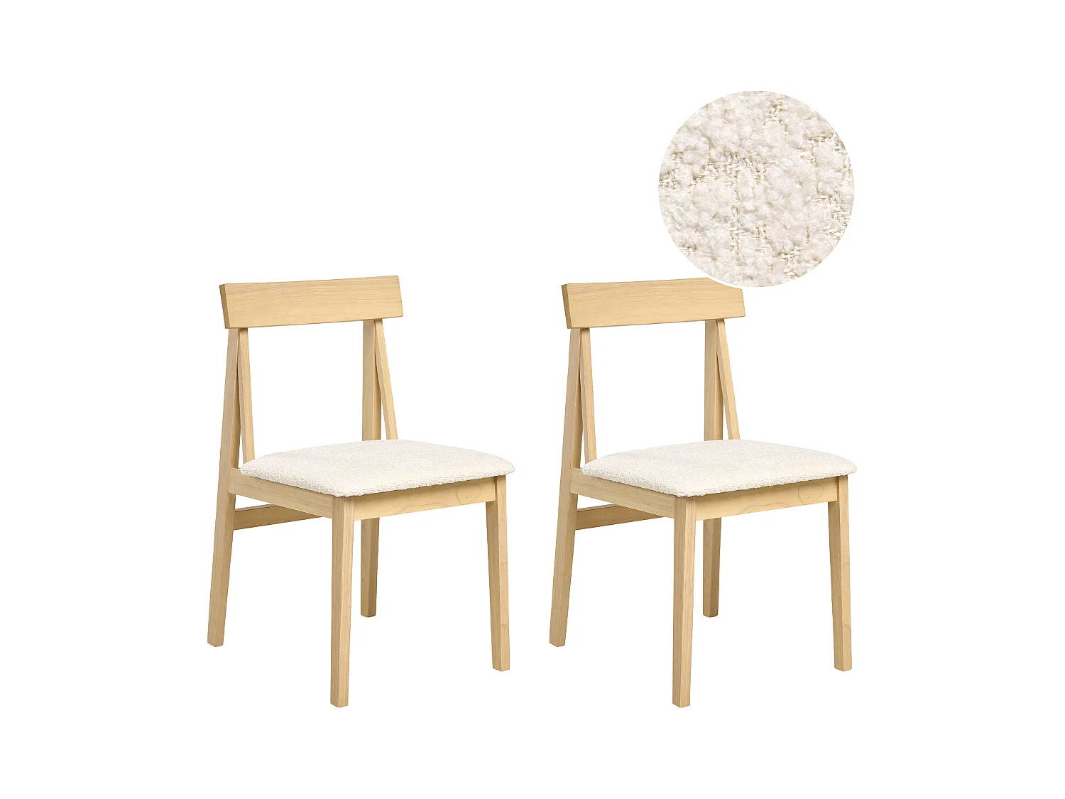 Lot de 2 chaises de salle à manger ISLE Bois Marron clair/beige