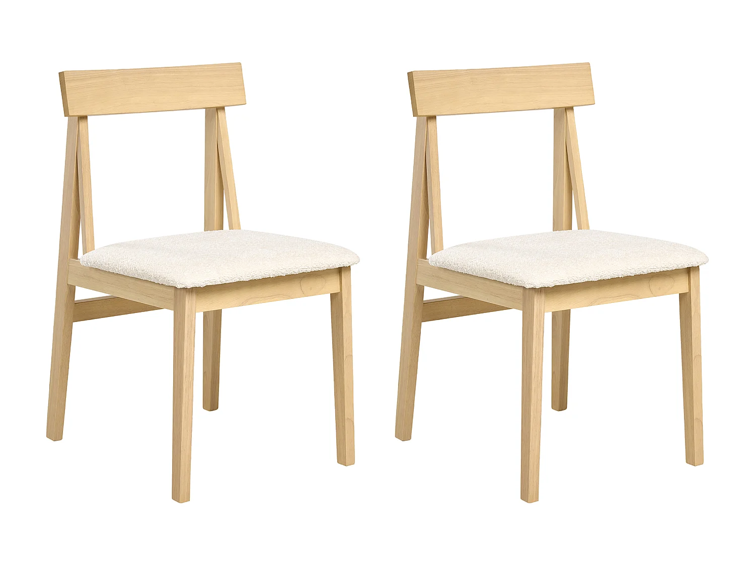 Lot de 2 chaises de salle à manger ISLE Bois Marron clair/beige