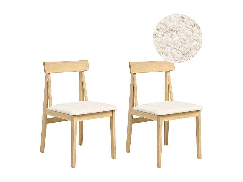 Lot de 2 chaises de salle à manger ISLE Bois Marron clair/beige