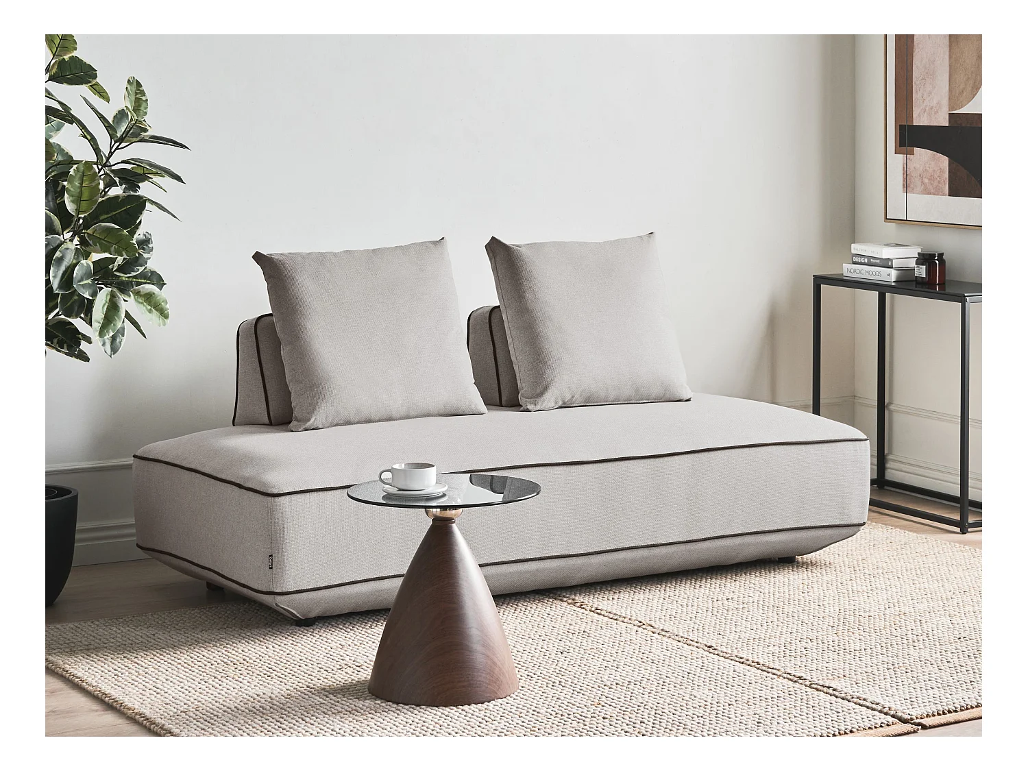 Chaise longue SEILLANS Tissu Gris clair