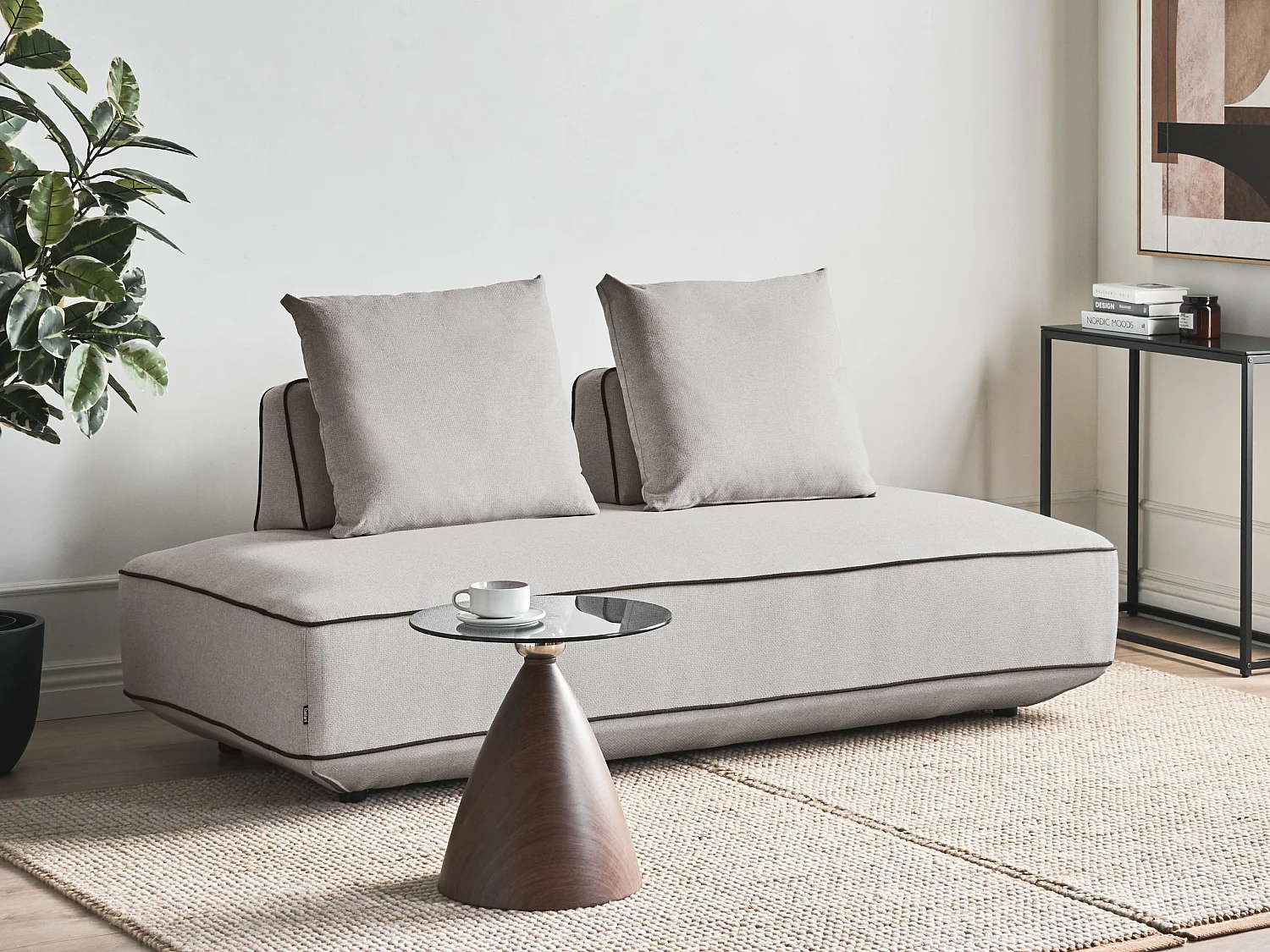 Chaise longue SEILLANS Tissu Gris clair