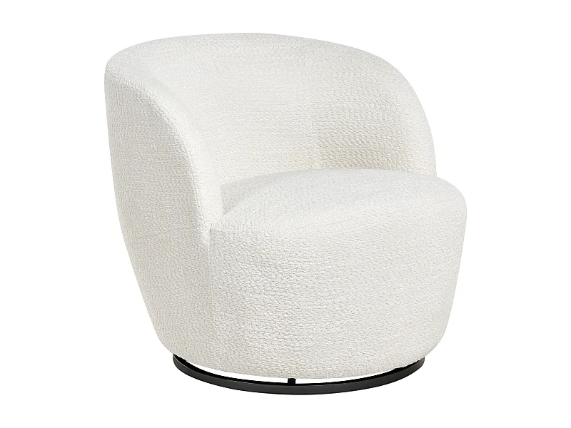 Fauteuil pivotant KUOLPA Tissu chenille Blanc cassé