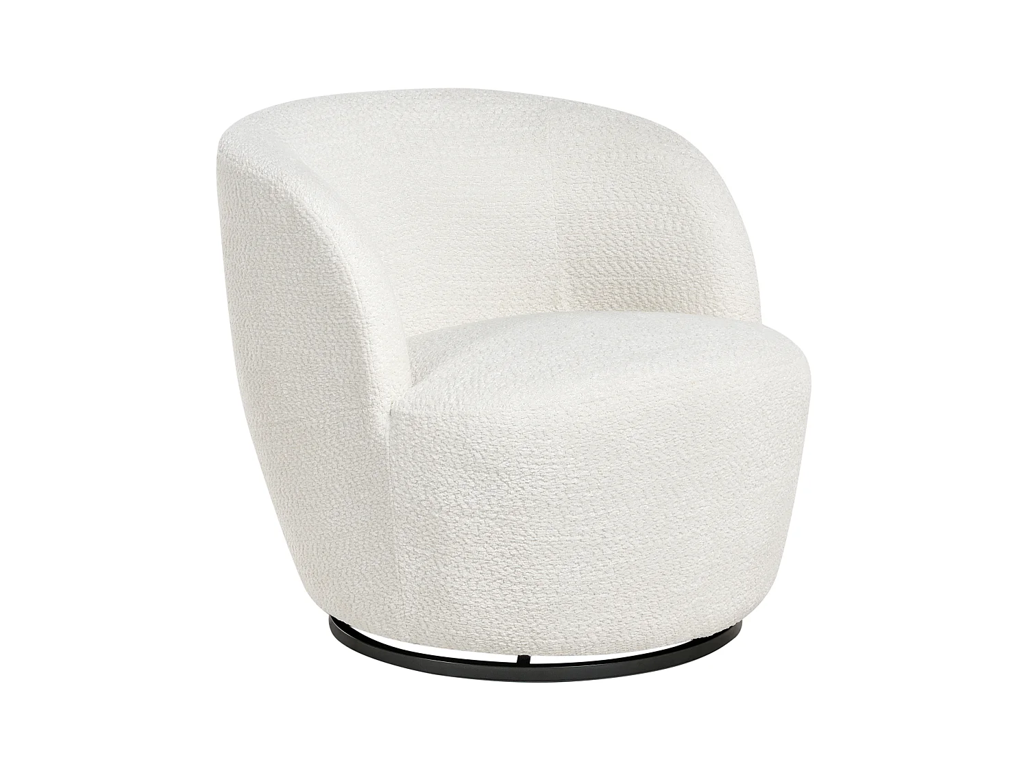 Fauteuil pivotant KUOLPA Tissu chenille Blanc cassé