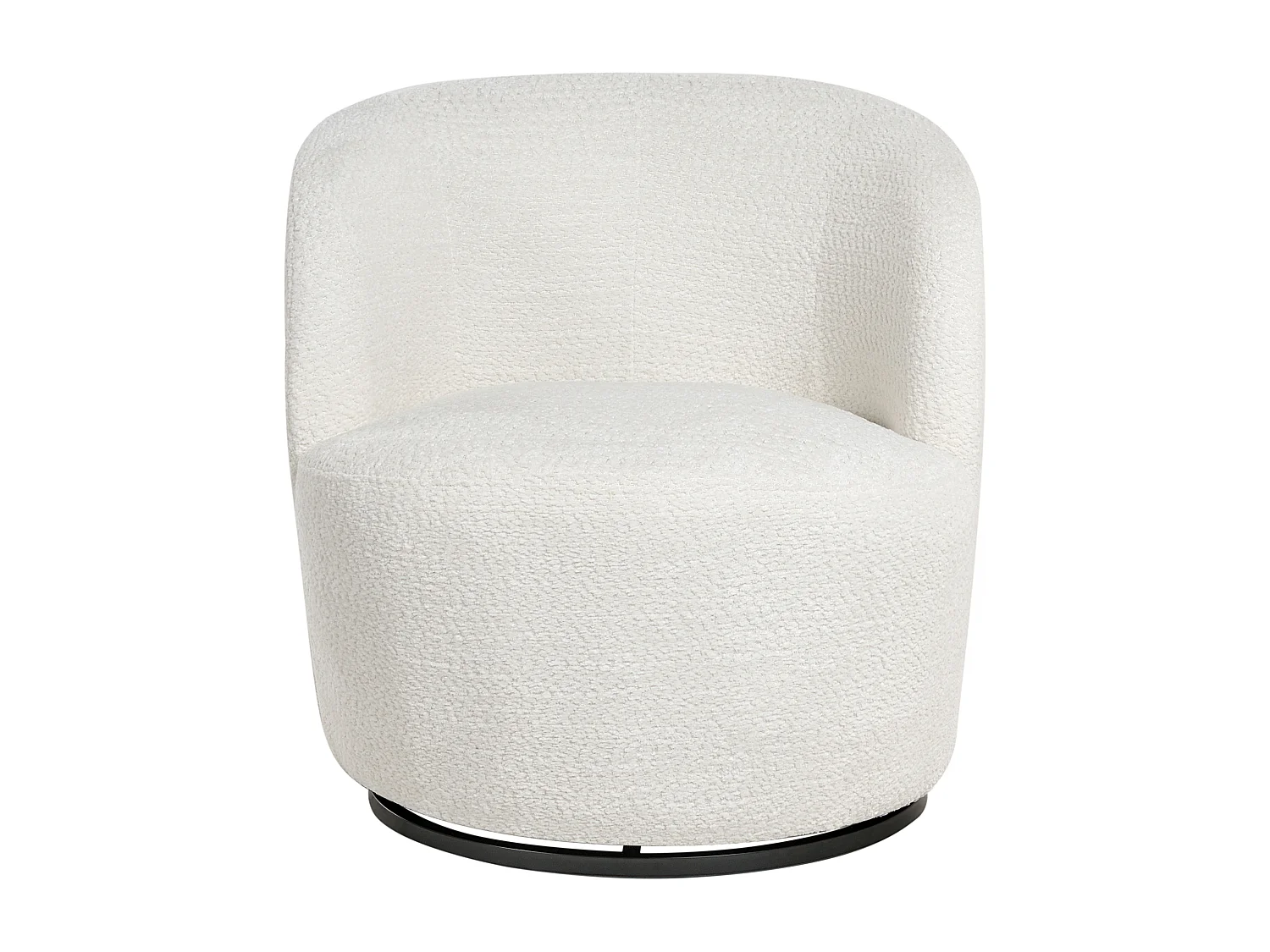 Fauteuil pivotant KUOLPA Tissu chenille Blanc cassé