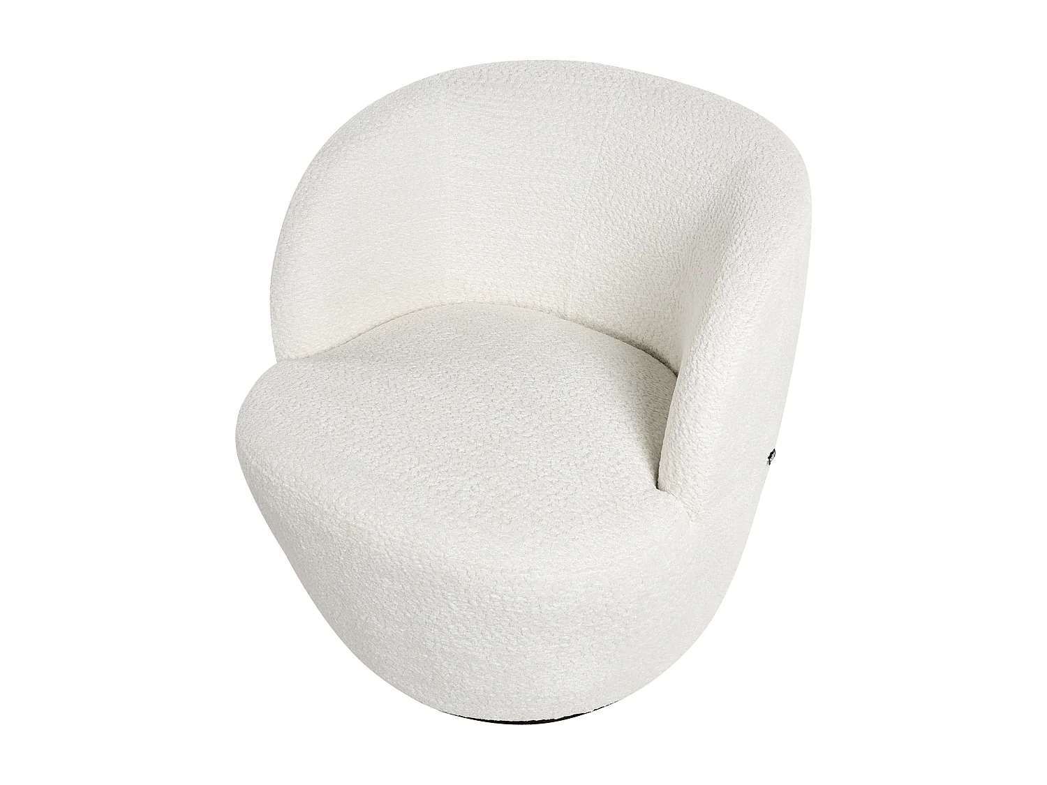 Fauteuil pivotant KUOLPA Tissu chenille Blanc cassé