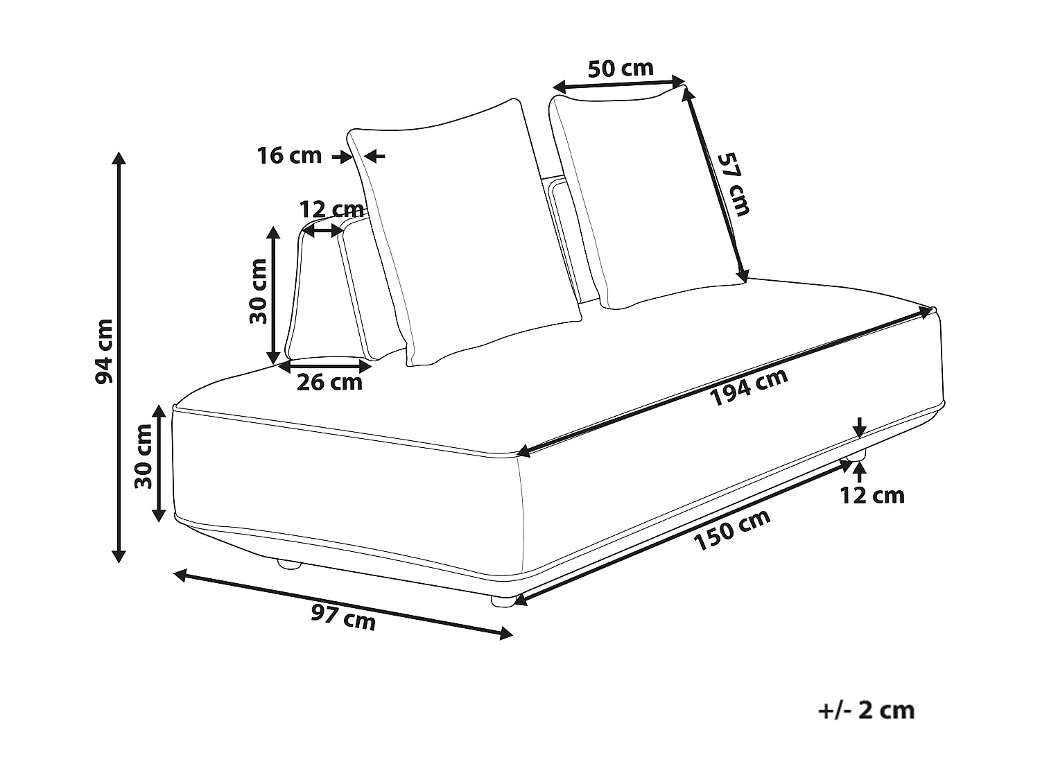 Chaise longue SEILLANS Tissu Gris foncé