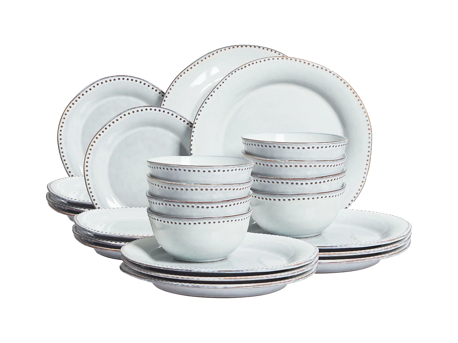 Set de 24 couverts de table CHERVIL Grès Bleu clair