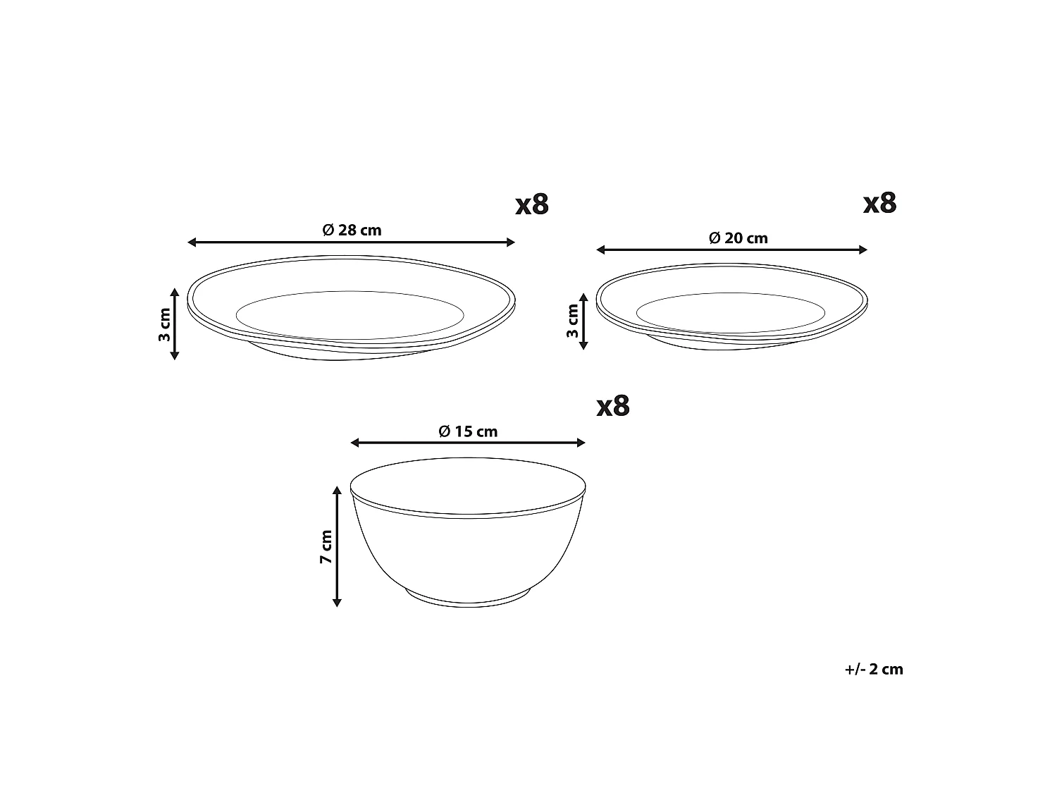 Set de 24 couverts de table CHERVIL Grès Bleu clair