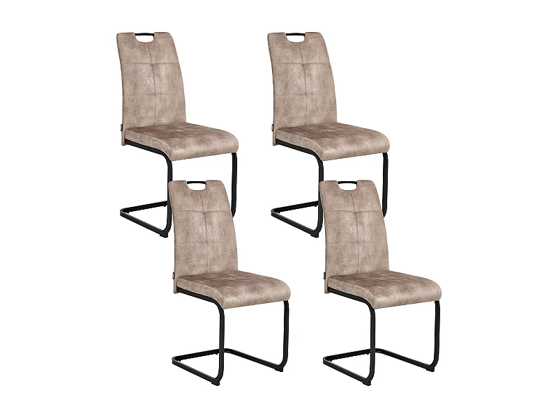 Lot de 4 chaises de salle à manger CISCO Tissu Taupe