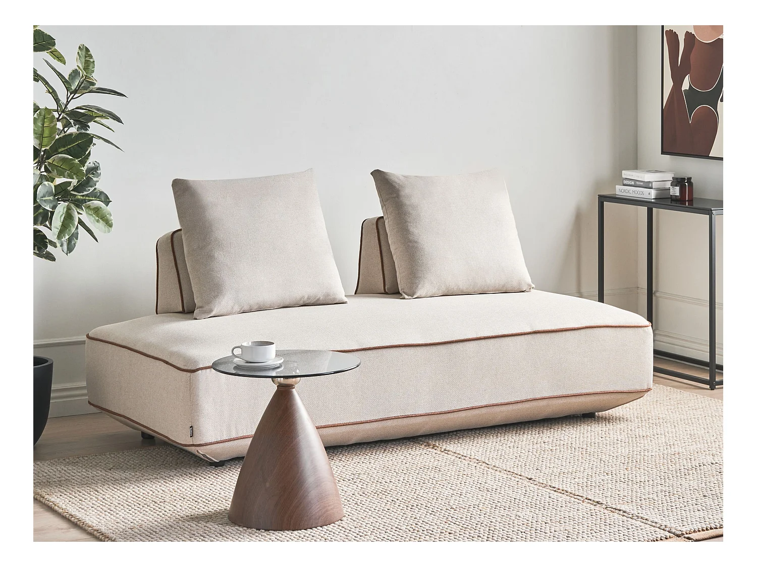 Chaise longue SEILLANS Tissu Beige clair