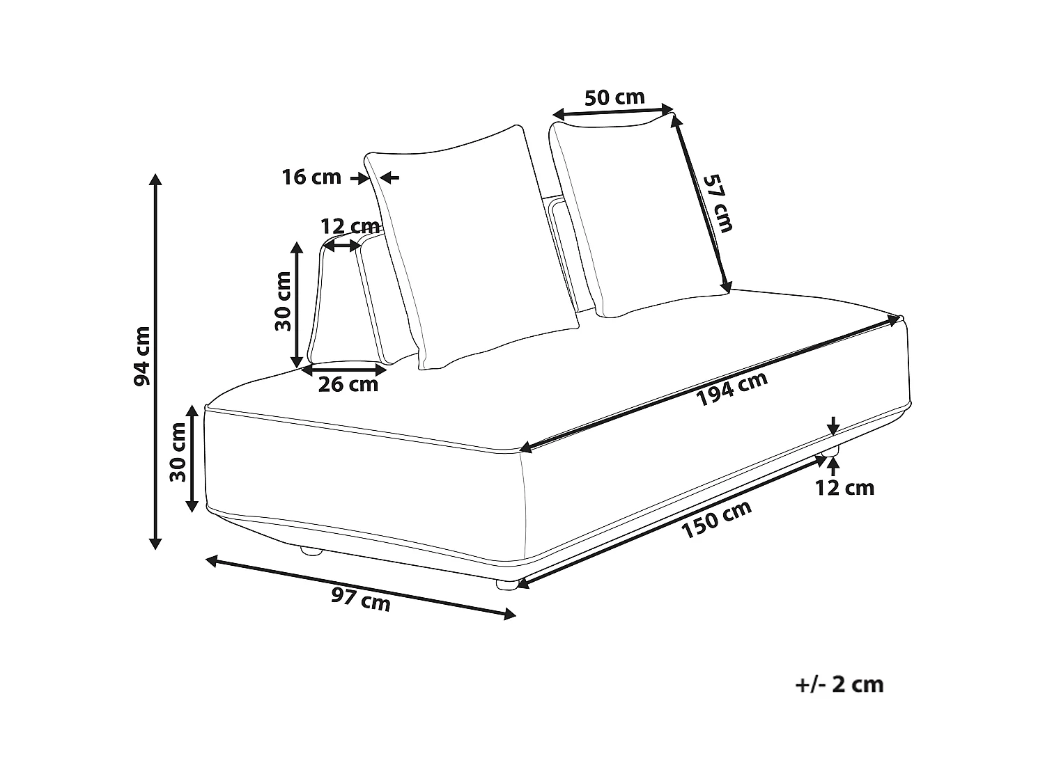 Chaise longue SEILLANS Tissu Beige clair